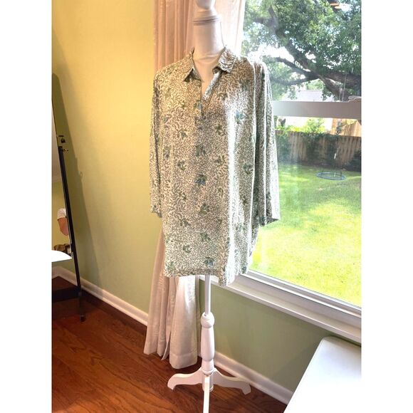 Laura Ashley Women's Oversized Linen Blend Tunic Plus Sz 2x Top Floral BNWT - Picture 1 of 13